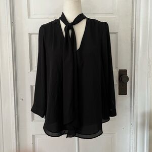 HD in Paris | Black Tie Neck Blouse